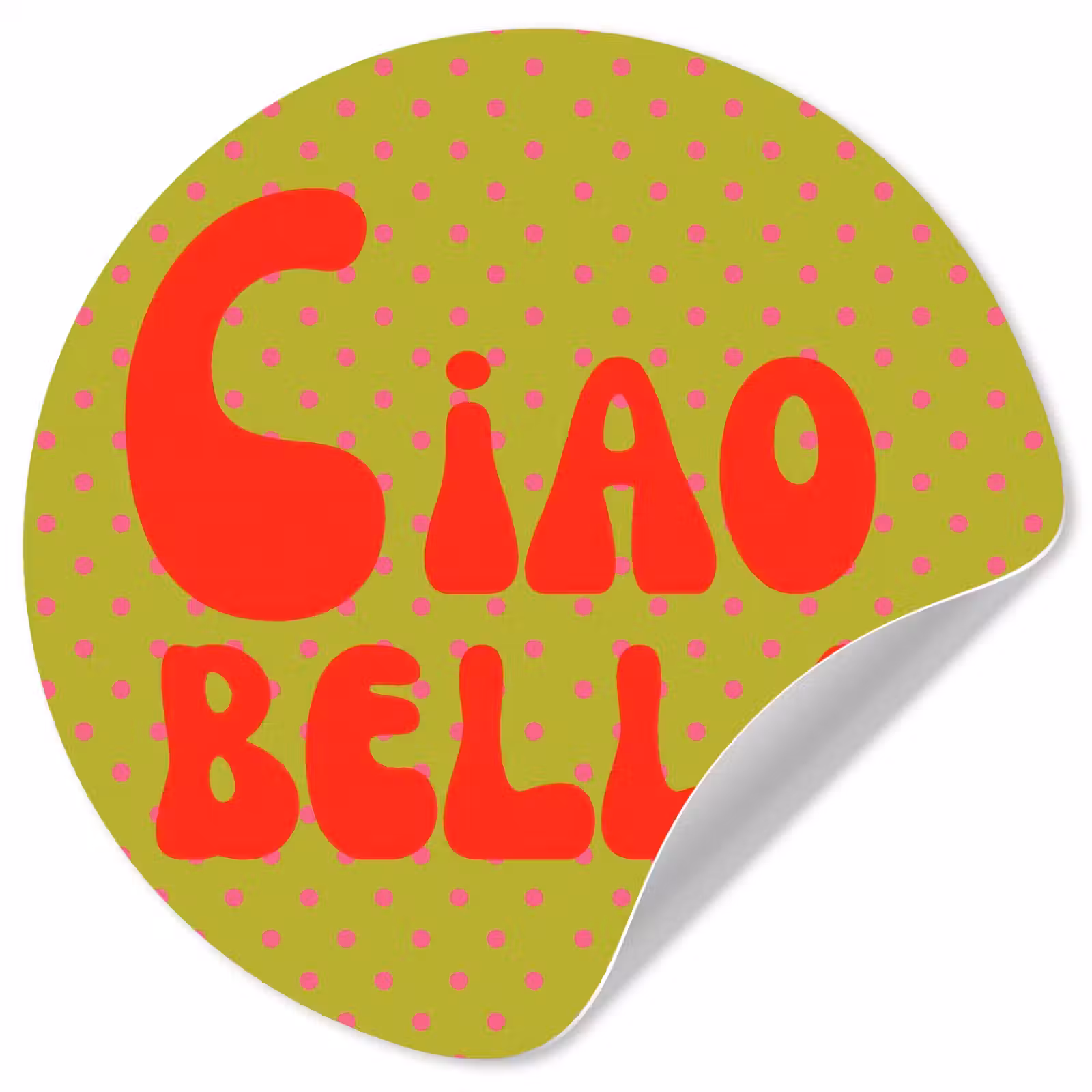 Behangcirkel - Ciao bella - Rood - Groen - Stippen — 1