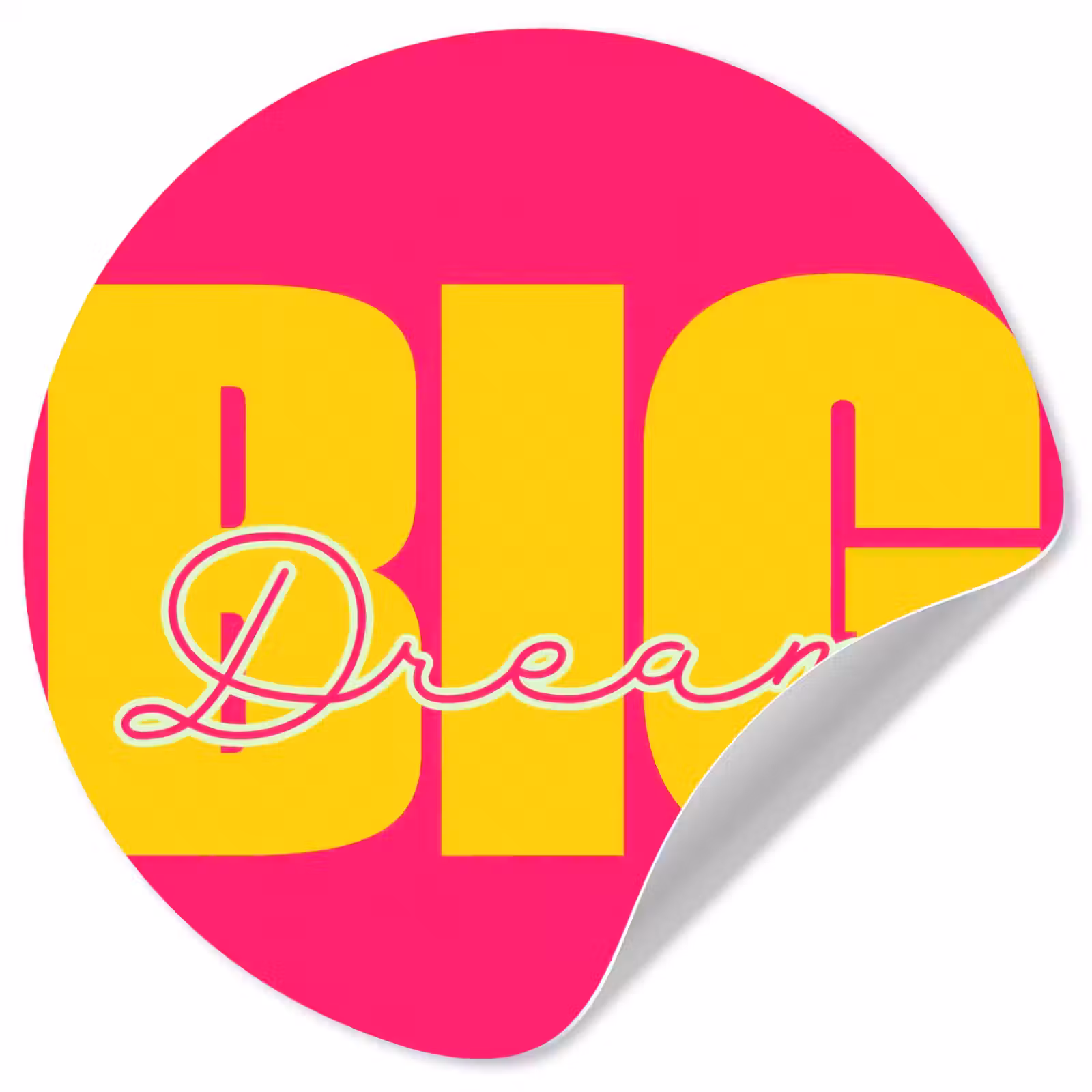 Behangcirkel - Dream big - Roze - Geel - Minimalistisch — 1