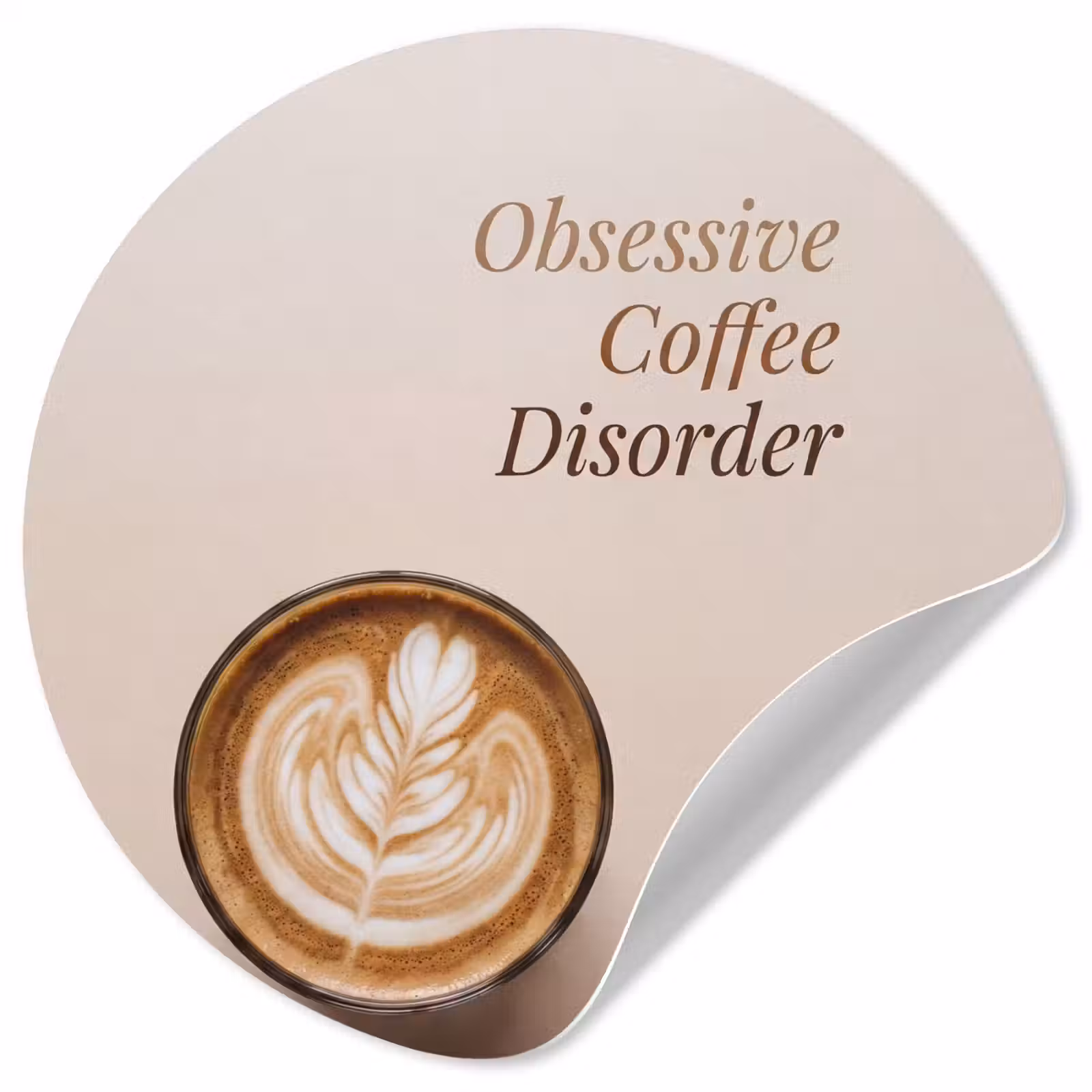 Behangcirkel - Koffie - Obessive Coffee Disorder - Beige — 1