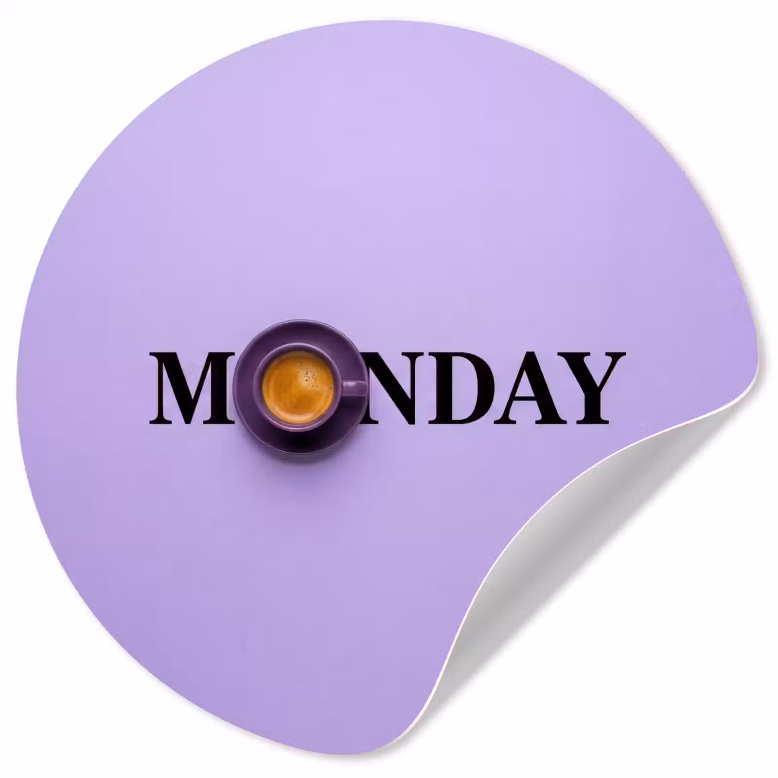 Behangcirkel - Maandag - Mok - Koffie - Paars — 1