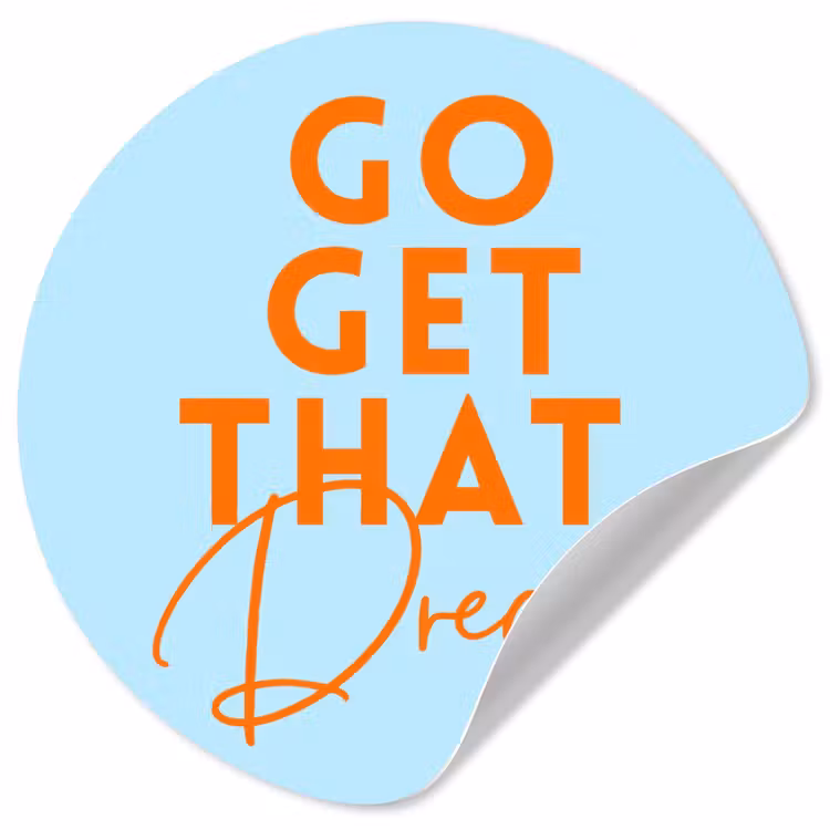 Behangcirkel - Blauw - Oranje - Tekst — 1
