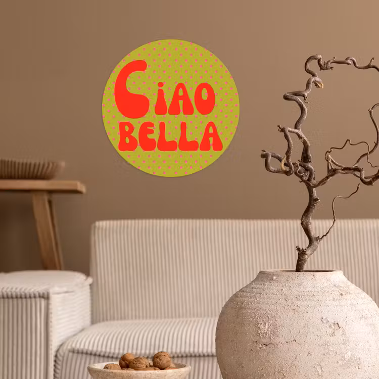 Behangcirkel - Ciao bella - Rood - Groen - Stippen — 2