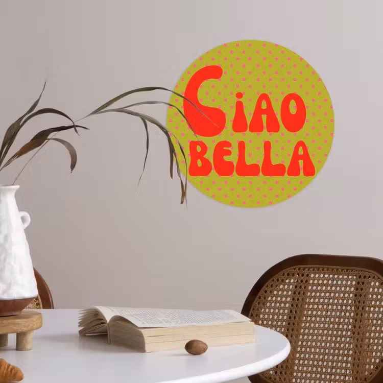Behangcirkel - Ciao bella - Rood - Groen - Stippen — 4