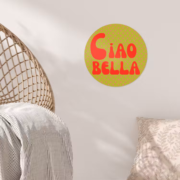 Behangcirkel - Ciao bella - Rood - Groen - Stippen — 5