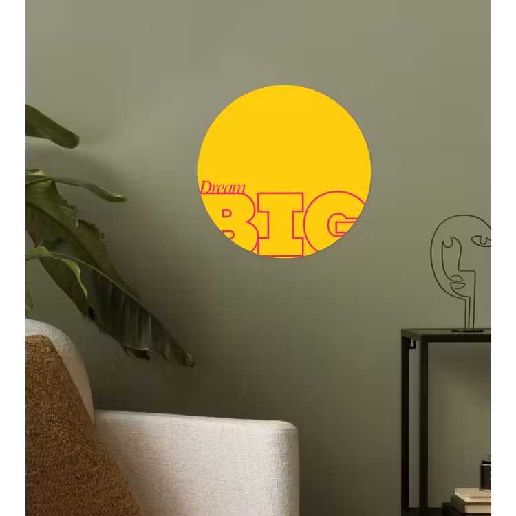 Behangcirkel - Dream big - Geel - Grafisch — 3