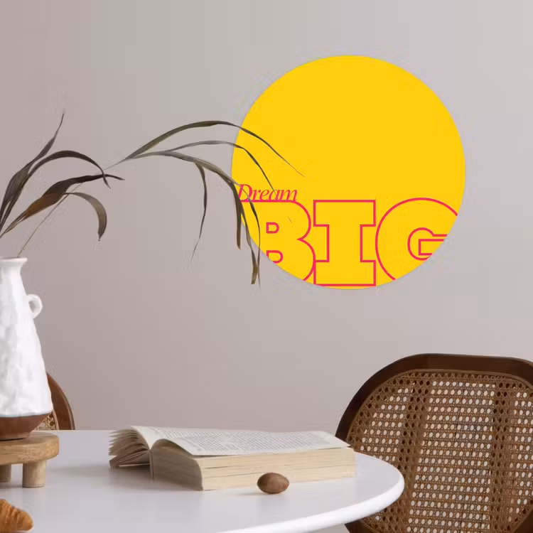 Behangcirkel - Dream big - Geel - Grafisch — 4
