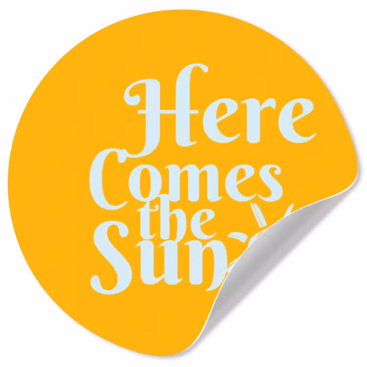 Behangcirkel - Geel - Blauw - Here comes the sun — 1