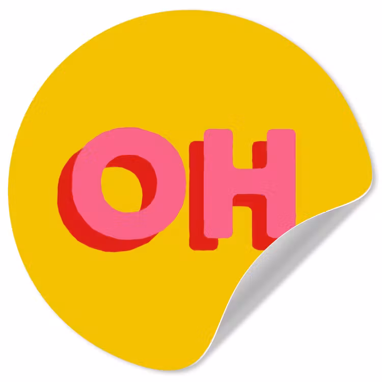 Behangcirkel - Geel - Roze - Oh - 3D — 1