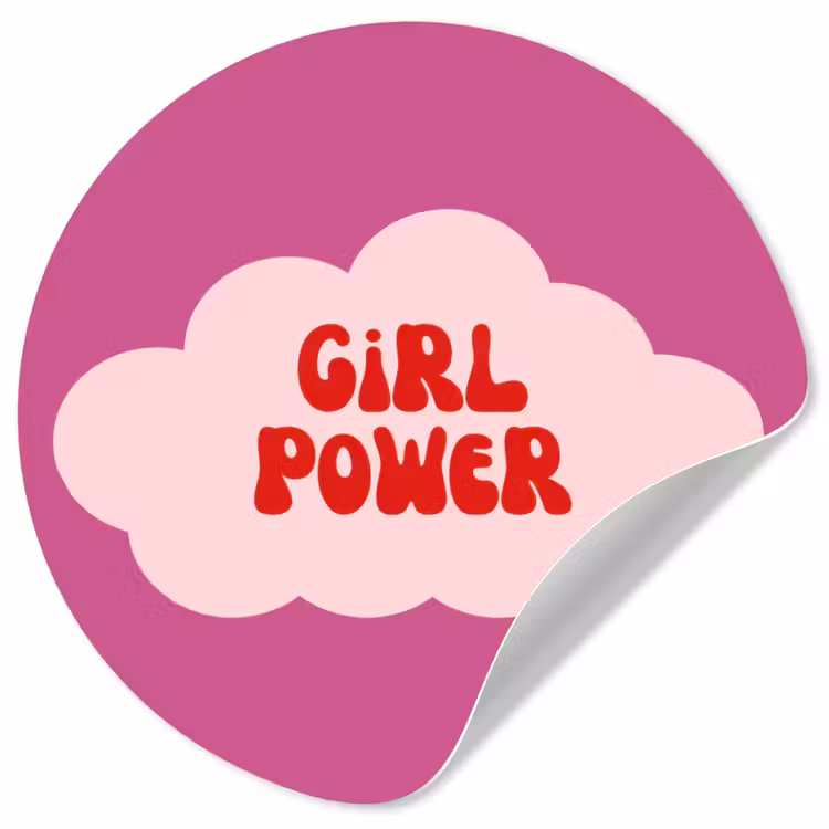 Behangcirkel - Girl power - Wolk - Roze — 1