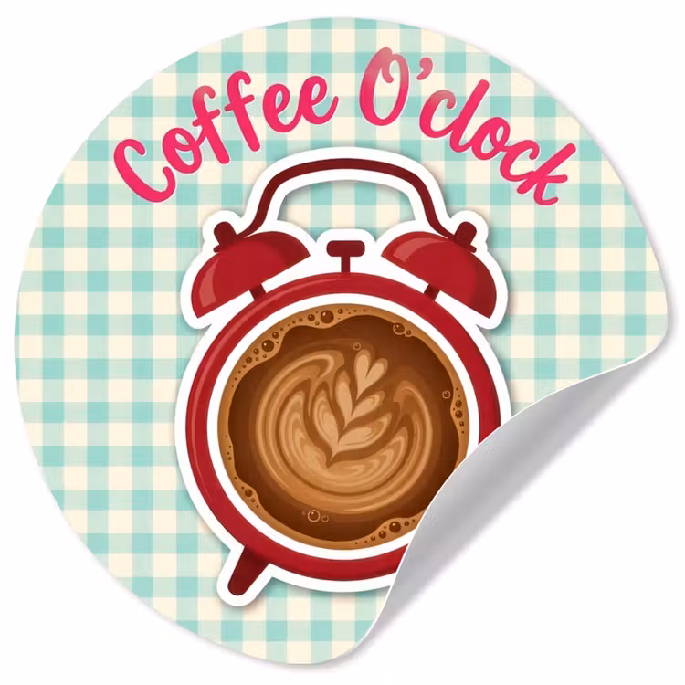 Behangcirkel - Koffie - Klok - Groen — 1
