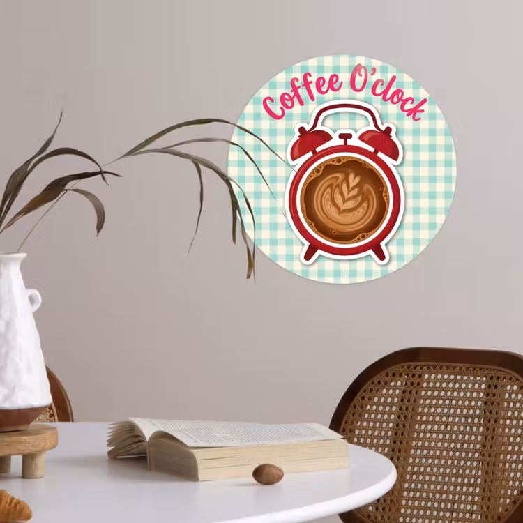 Behangcirkel - Koffie - Klok - Groen — 4