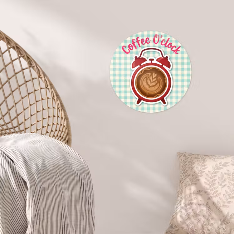 Behangcirkel - Koffie - Klok - Groen — 5