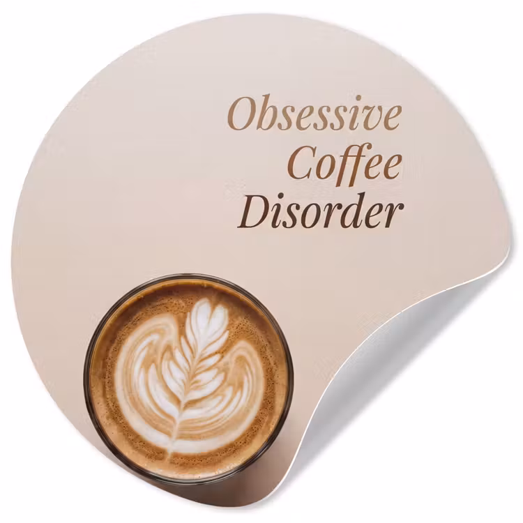 Behangcirkel - Koffie - Obessive Coffee Disorder - Beige — 1