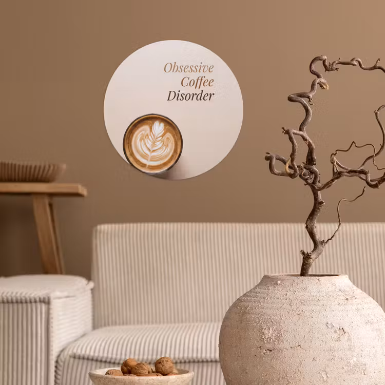 Behangcirkel - Koffie - Obessive Coffee Disorder - Beige — 2