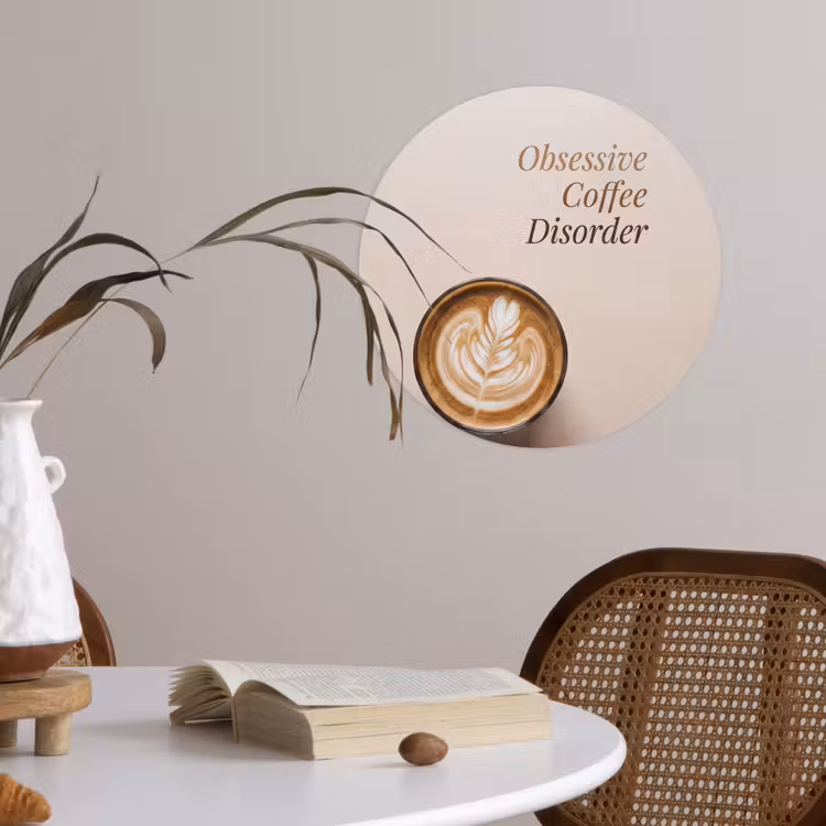 Behangcirkel - Koffie - Obessive Coffee Disorder - Beige — 4