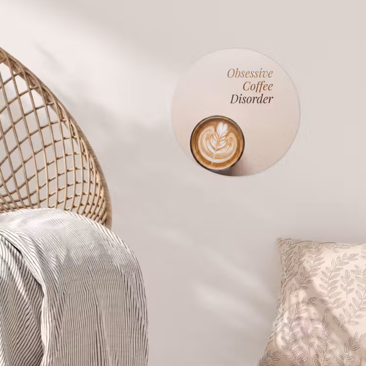 Behangcirkel - Koffie - Obessive Coffee Disorder - Beige — 5