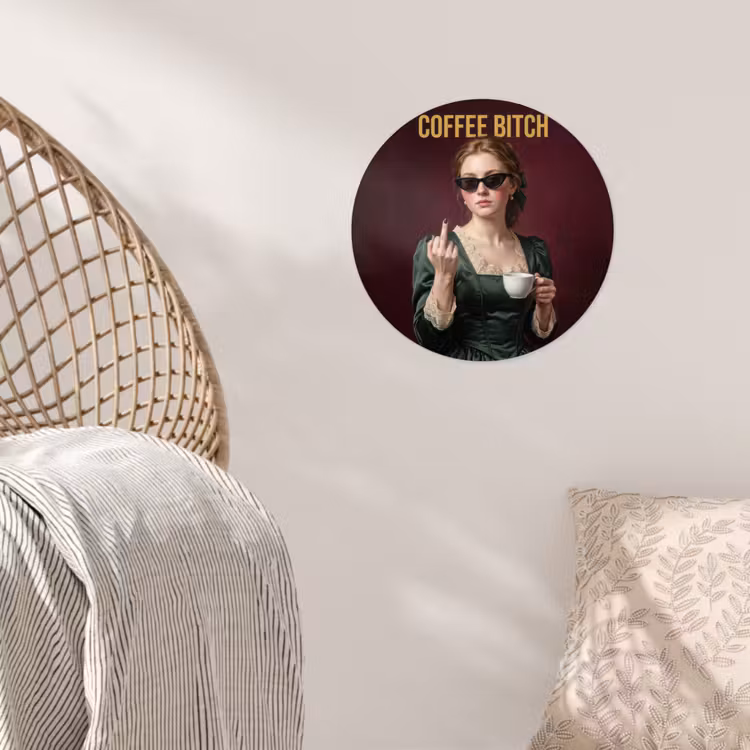 Behangcirkel - Koffie - Vrouw - Middelvinger — 5