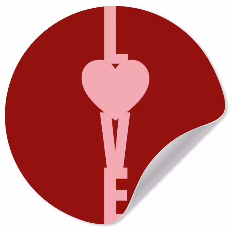Behangcirkel - Love - Hart - Rood — 1