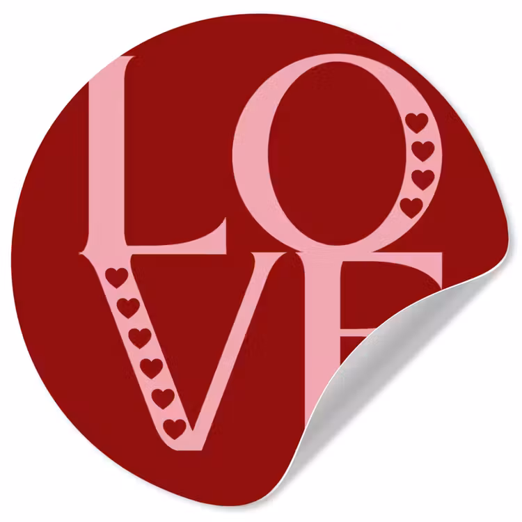 Behangcirkel - Love - Rood - Hatjes — 1