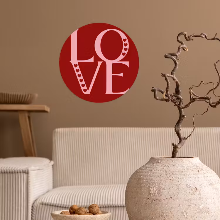 Behangcirkel - Love - Rood - Hatjes — 2