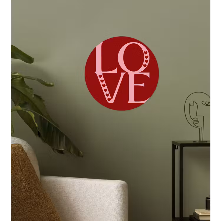 Behangcirkel - Love - Rood - Hatjes — 3