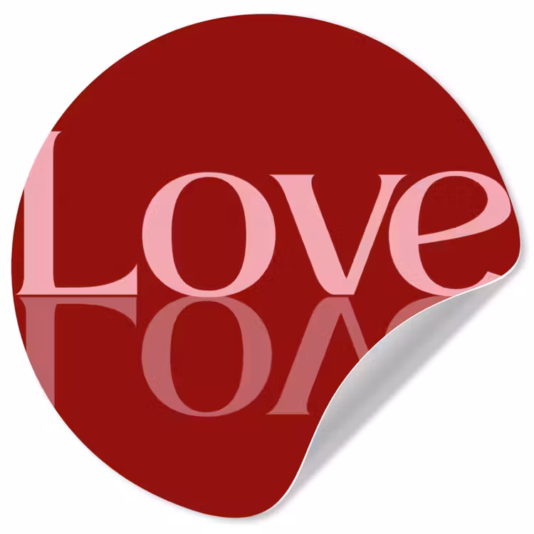 Behangcirkel - Love - Spiegeling - Rood — 1