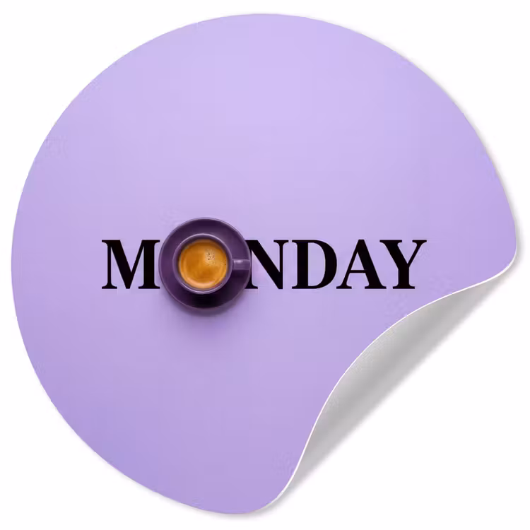 Behangcirkel - Maandag - Mok - Koffie - Paars — 1