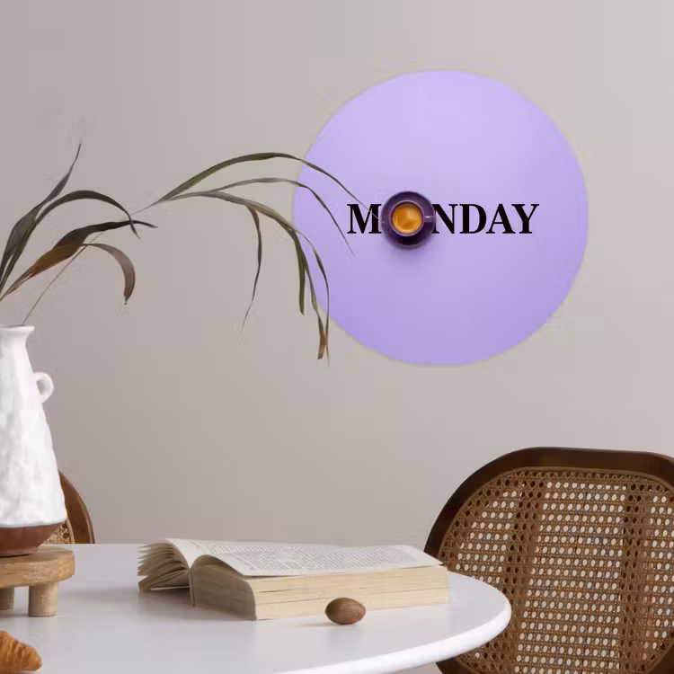 Behangcirkel - Maandag - Mok - Koffie - Paars — 4