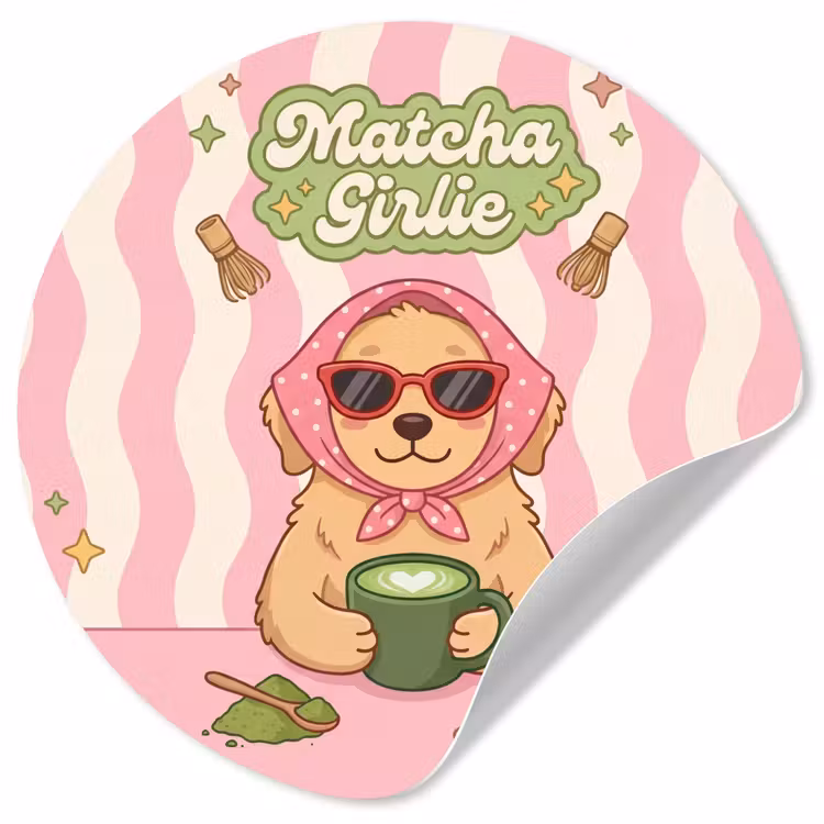 Behangcirkel - Matcha - Hond - Roze - Groen — 1