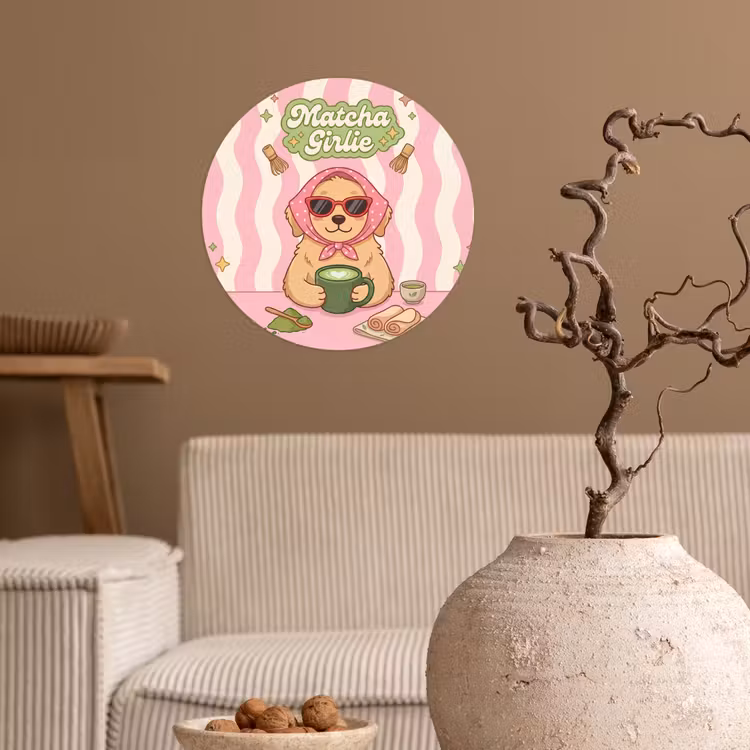 Behangcirkel - Matcha - Hond - Roze - Groen — 2