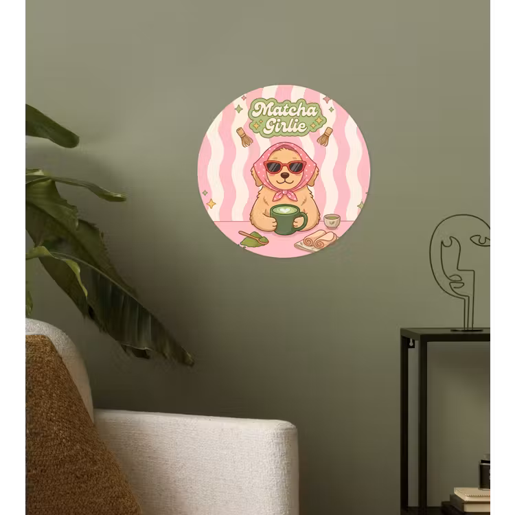 Behangcirkel - Matcha - Hond - Roze - Groen — 3