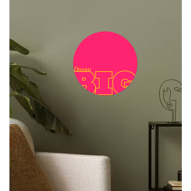 Behangcirkel - Minimalistisch - Roze - Dream big - Grafisch — 3