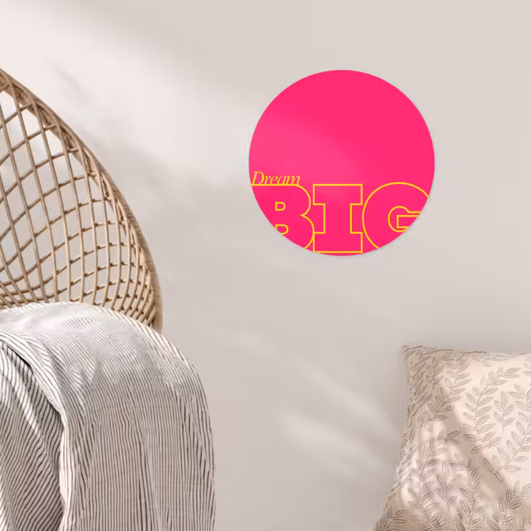 Behangcirkel - Minimalistisch - Roze - Dream big - Grafisch — 5