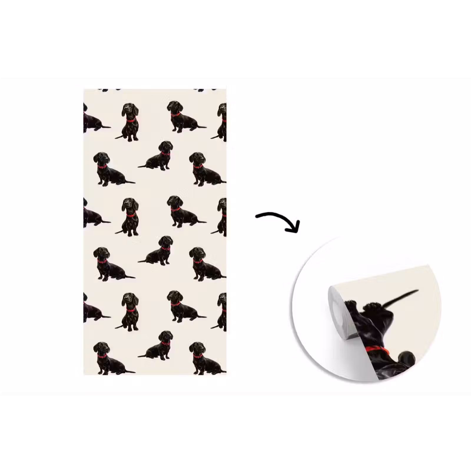 Behang - Hond - Patroon - Zwart — 1