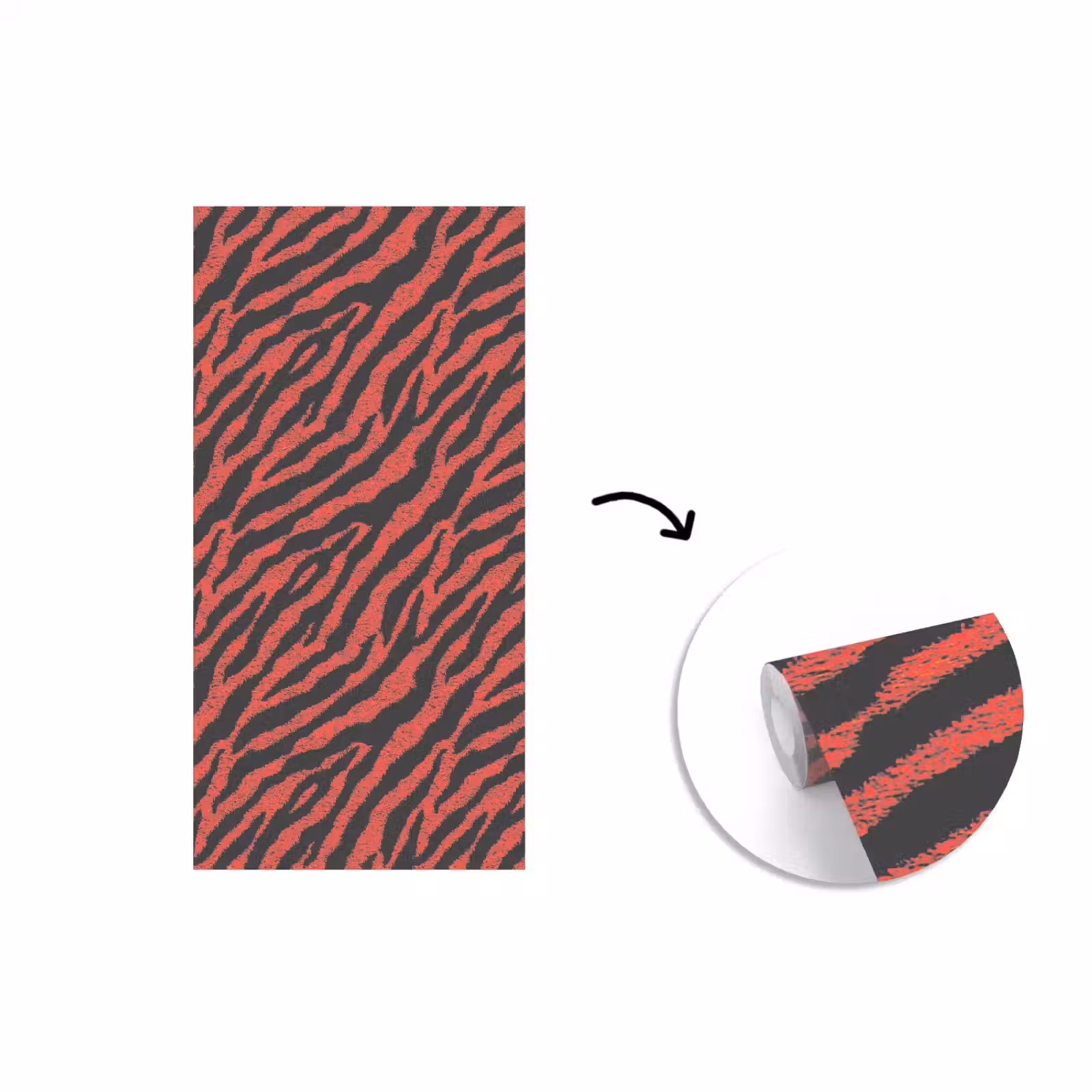 Behang - Tijger - Vacht - Zwart — 1