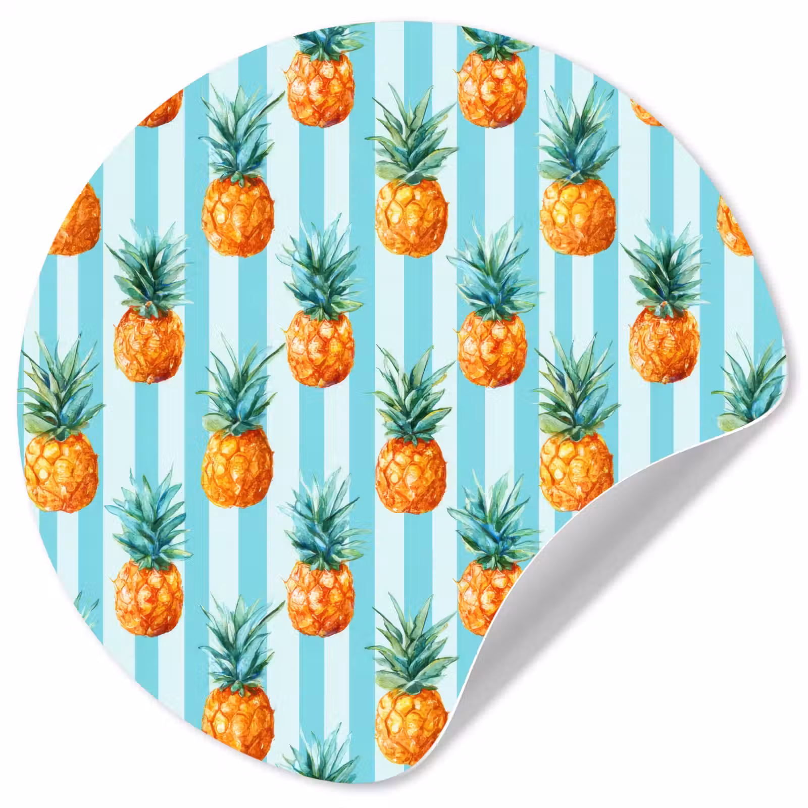 Behangcirkel - Ananas - Strepen - Groen — 1