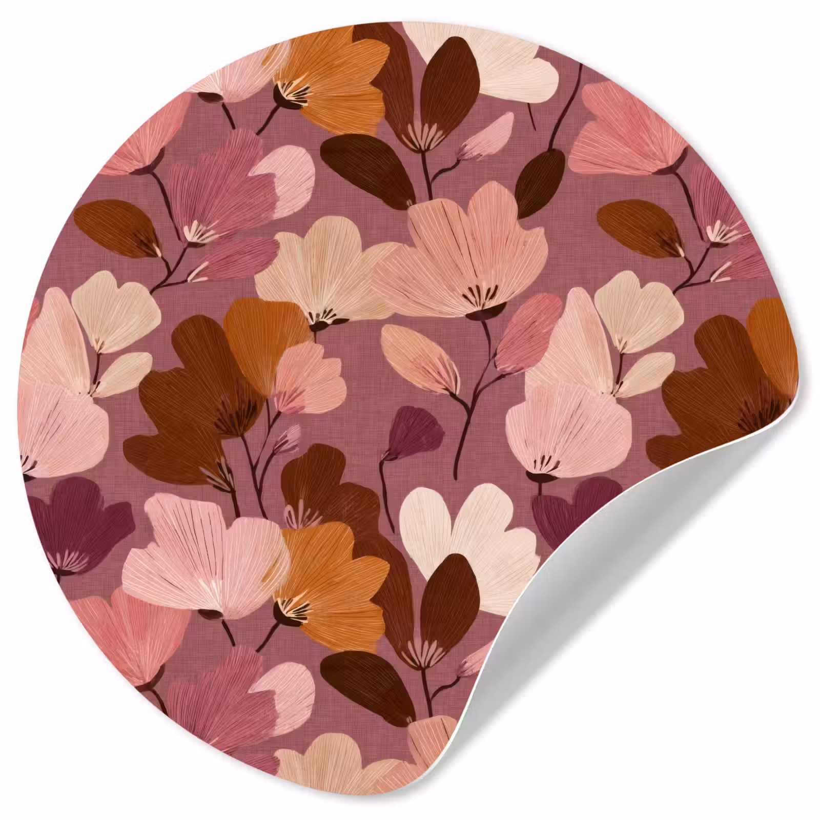 Behangcirkel - Bloem - Patroon - Roze — 1