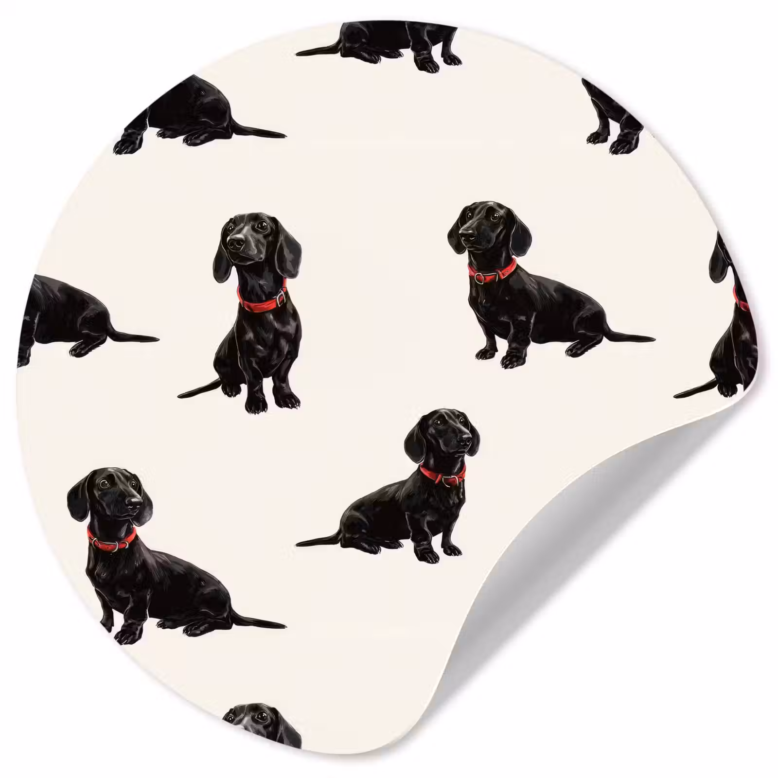 Behangcirkel - Hond - Patroon - Zwart — 1