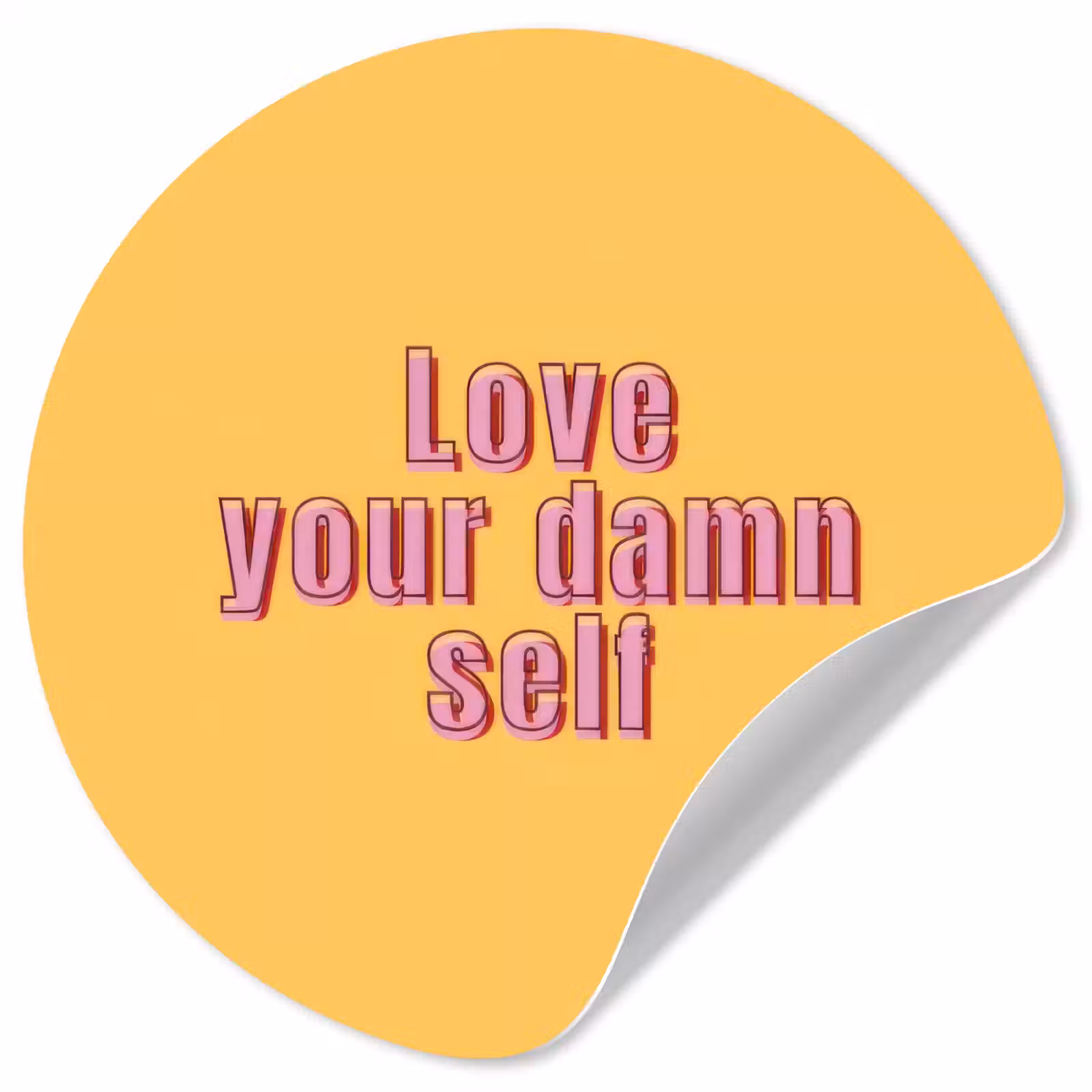 Behangcirkel - Love yourself - Roze - Geel — 1