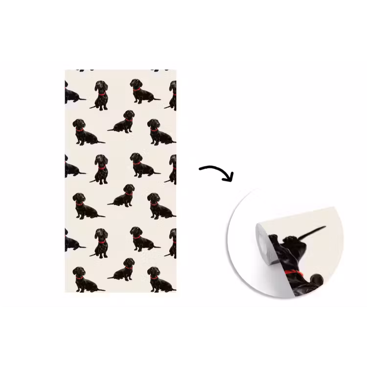 Behang - Hond - Patroon - Zwart — 1