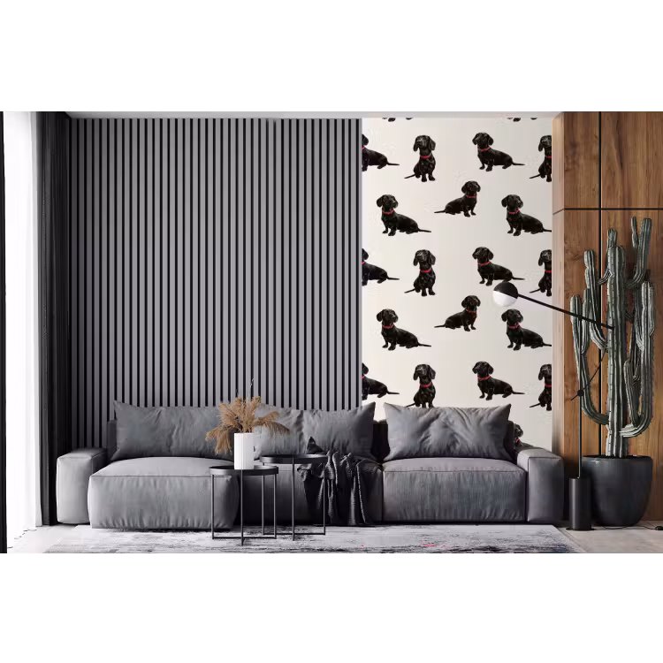 Behang - Hond - Patroon - Zwart — 2