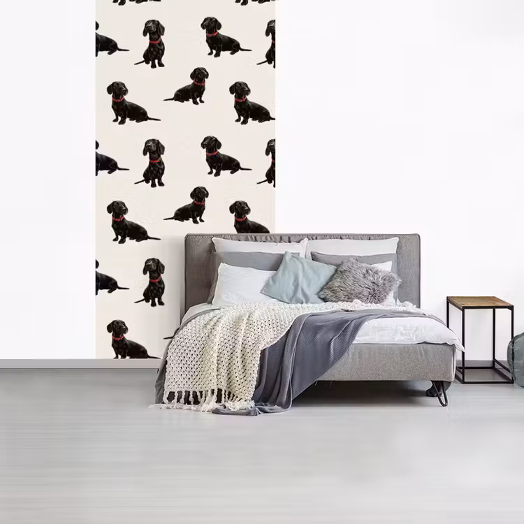 Behang - Hond - Patroon - Zwart — 4
