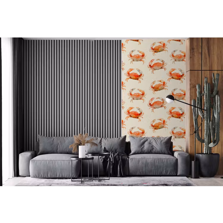 Behang - Krabben - Patroon - Oranje — 2