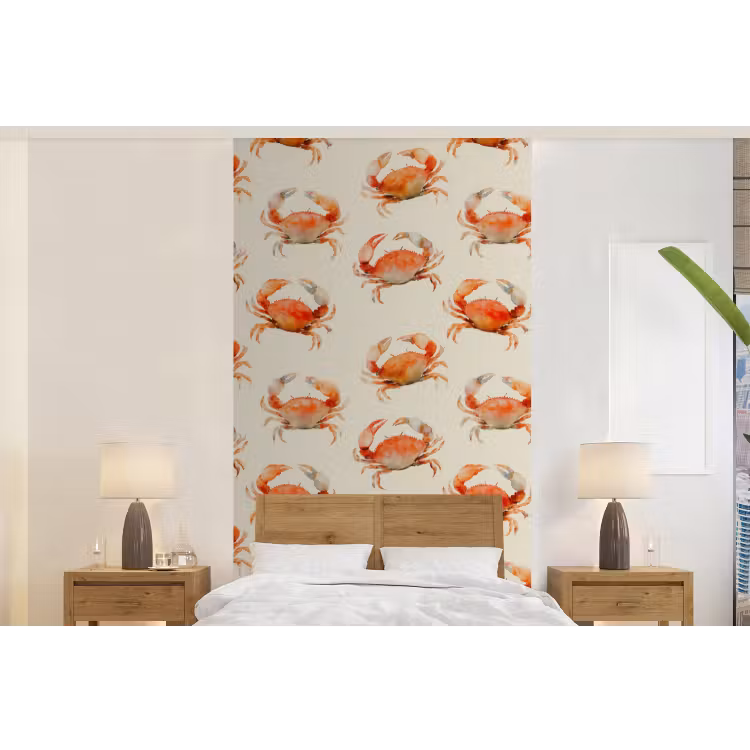 Behang - Krabben - Patroon - Oranje — 5