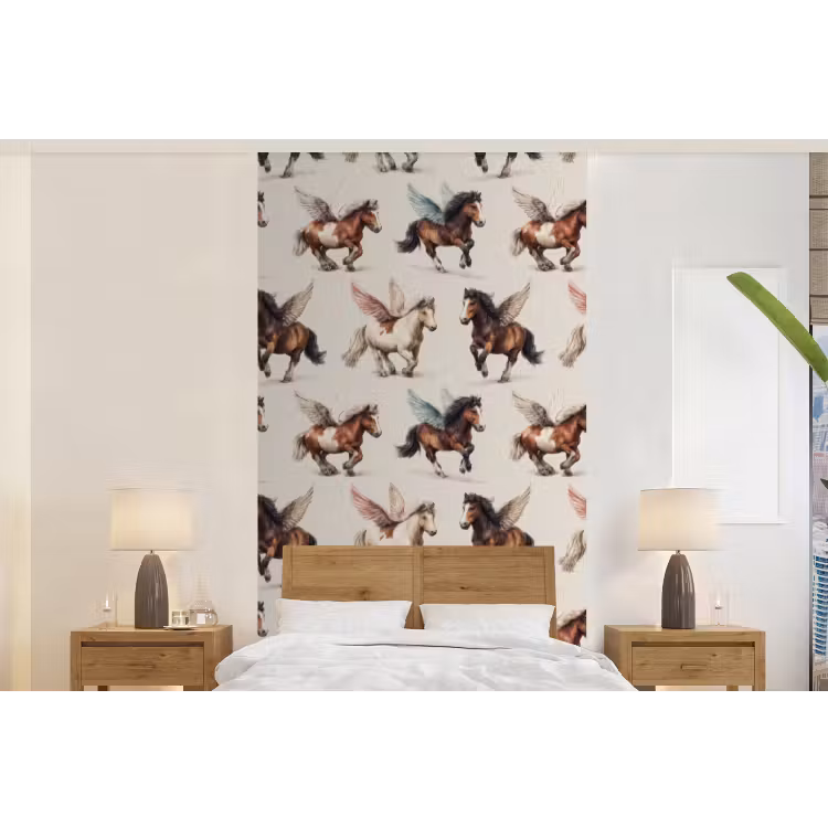 Behang - Paarden - Vleugels - Kleurrijk — 5