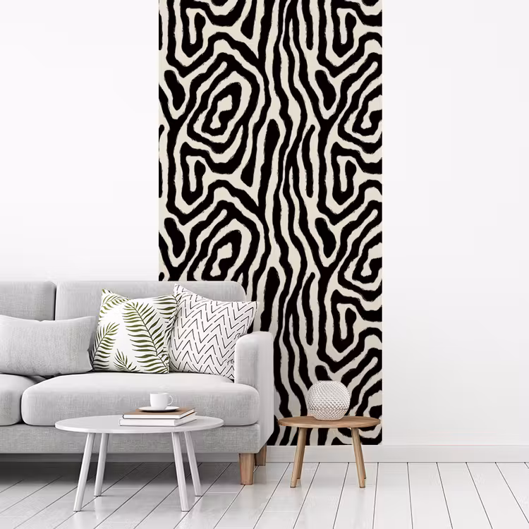 Behang - Zebra - Abstract - Zwart — 3