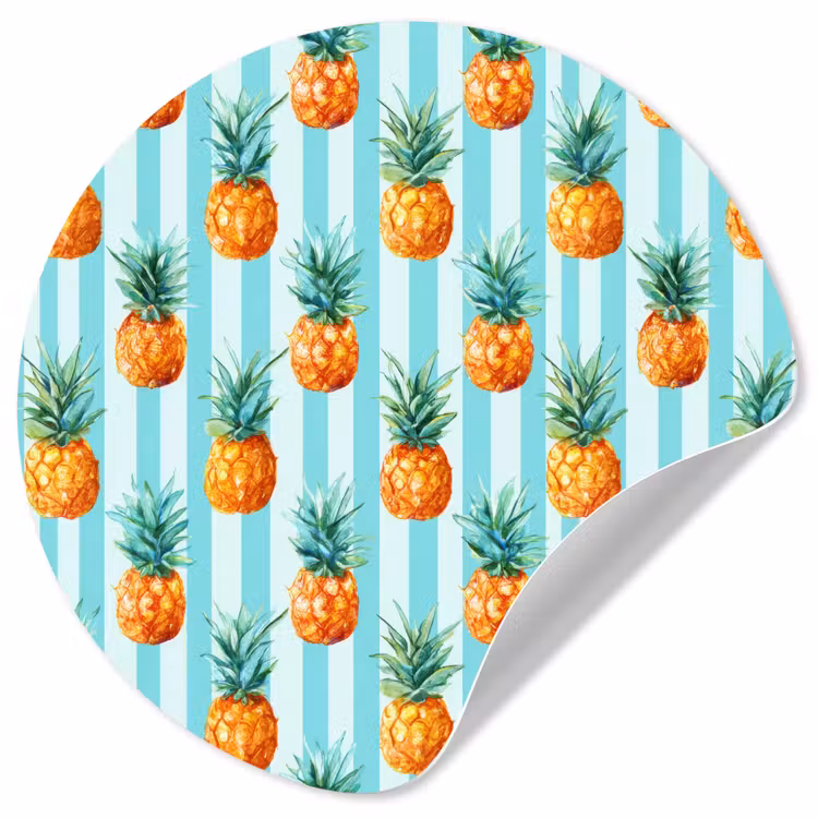Behangcirkel - Ananas - Strepen - Groen — 1