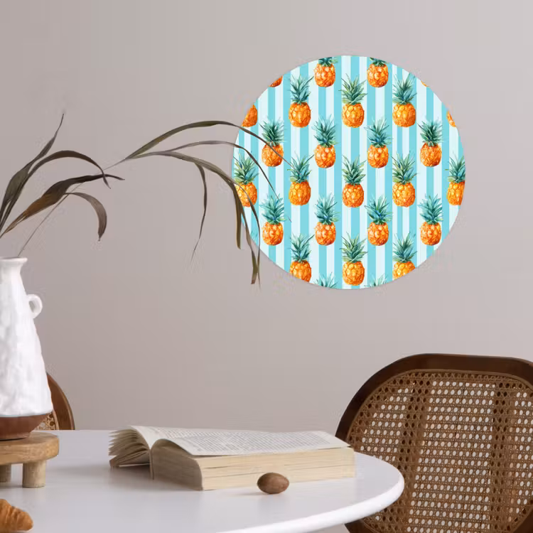 Behangcirkel - Ananas - Strepen - Groen — 4