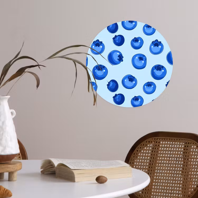 Behangcirkel - Bessen - Modern - Blauw — 4
