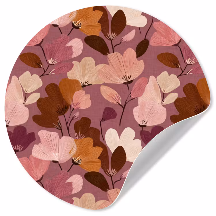 Behangcirkel - Bloem - Patroon - Roze — 1